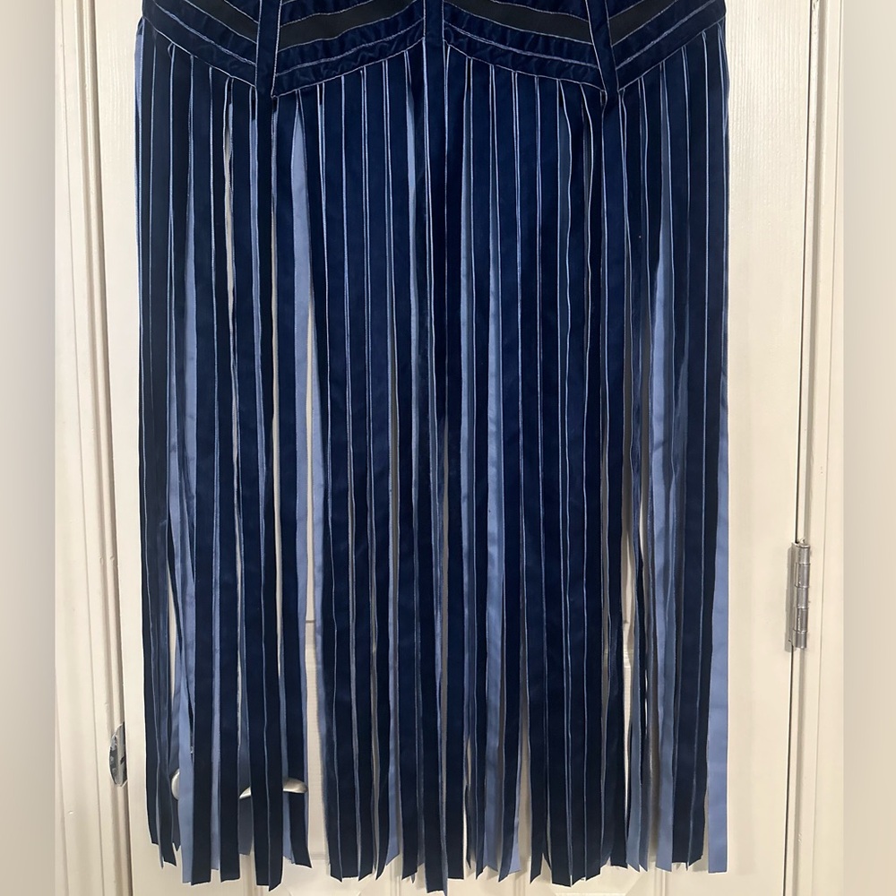 Free People Navy and Black Fringe Maxi Skirt - Picture 9 of 12